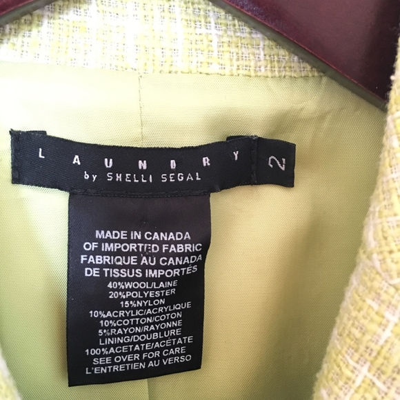 Laundry by Shelli Segal Jacket/Blazer Yellow-Green Sz 2 - Picture 8 of 8
